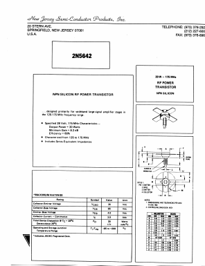 2N5642 Datasheet PDF New Jersey Semiconductor