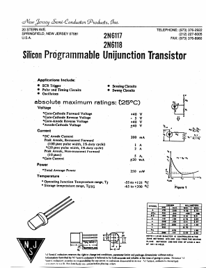 2N6117 Datasheet PDF New Jersey Semiconductor