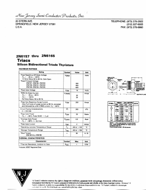 2N6160 Datasheet PDF New Jersey Semiconductor