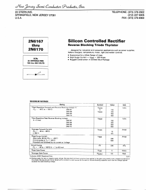 2N6167 Datasheet PDF New Jersey Semiconductor