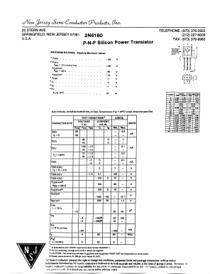 2N6180 Datasheet PDF New Jersey Semiconductor