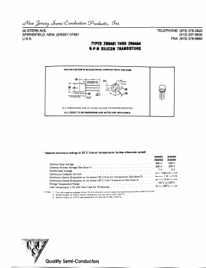 2N6464 Datasheet PDF New Jersey Semiconductor