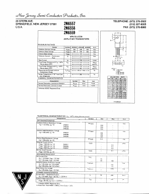 2N6558 Datasheet PDF New Jersey Semiconductor
