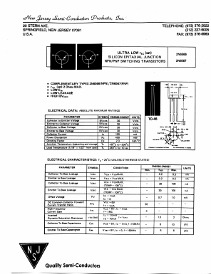 2N6567 Datasheet PDF New Jersey Semiconductor