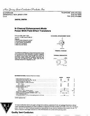2N6764 Datasheet PDF New Jersey Semiconductor