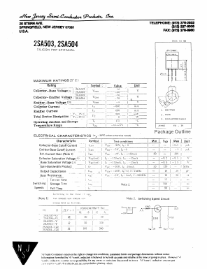 2SA503-GR Datasheet PDF New Jersey Semiconductor