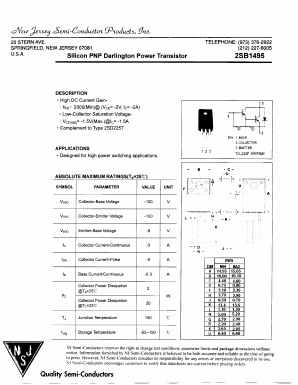 2SB1495 Datasheet PDF New Jersey Semiconductor