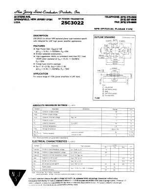 C3022 Datasheet PDF New Jersey Semiconductor