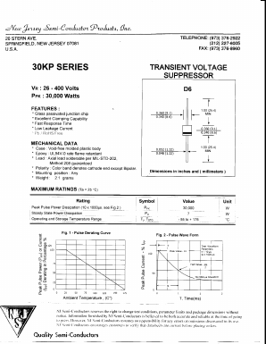 30KP400C Datasheet PDF New Jersey Semiconductor
