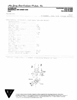 3N187 Datasheet PDF New Jersey Semiconductor