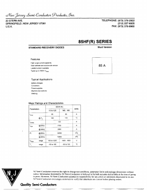 85HFR10 Datasheet PDF New Jersey Semiconductor