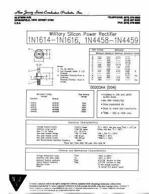 1N1614R Datasheet PDF New Jersey Semiconductor