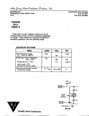 1N5283 Datasheet PDF New Jersey Semiconductor