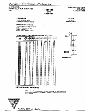 1N5953A Datasheet PDF New Jersey Semiconductor
