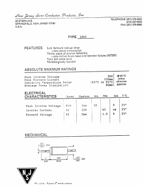 1N60 Datasheet PDF New Jersey Semiconductor