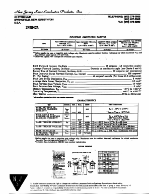 2N1842A Datasheet PDF New Jersey Semiconductor