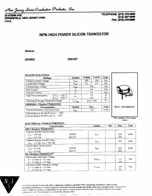 2N3902 Datasheet PDF New Jersey Semiconductor