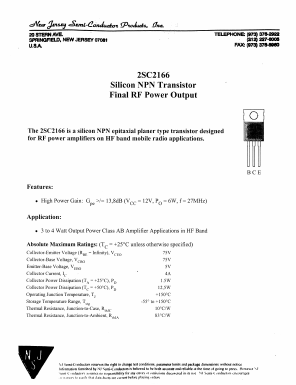 2SC2166 Datasheet PDF New Jersey Semiconductor