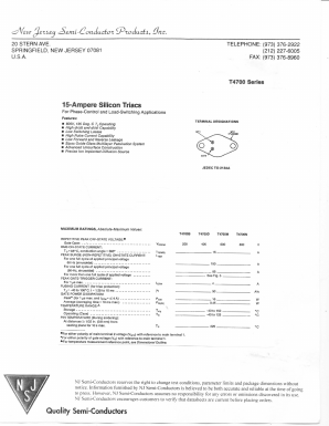 T4700 Datasheet PDF New Jersey Semiconductor