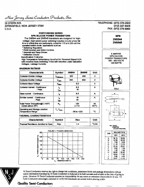 2N6544 Datasheet PDF New Jersey Semiconductor