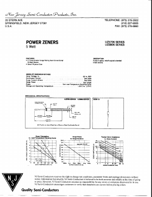 UZ5111 Datasheet PDF New Jersey Semiconductor