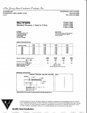 UT251 Datasheet PDF New Jersey Semiconductor