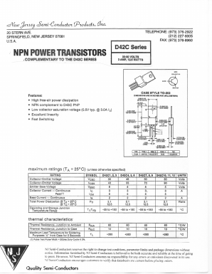 D42C Datasheet PDF New Jersey Semiconductor
