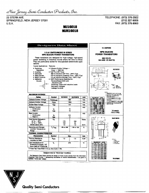 MJ16018 Datasheet PDF New Jersey Semiconductor
