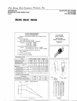 2N6386 Datasheet PDF New Jersey Semiconductor