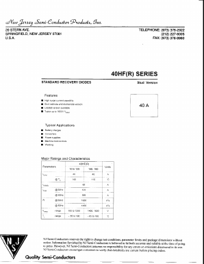 40HF Datasheet PDF New Jersey Semiconductor