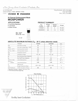 VN10KM Datasheet PDF New Jersey Semiconductor