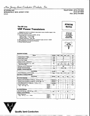 PT9730 Datasheet PDF New Jersey Semiconductor