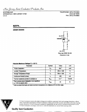 BZX79C2V4 Datasheet PDF New Jersey Semiconductor