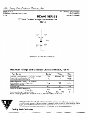 BZW06-37 Datasheet PDF New Jersey Semiconductor
