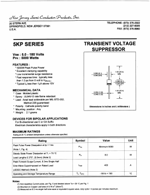 5KP180A Datasheet PDF New Jersey Semiconductor