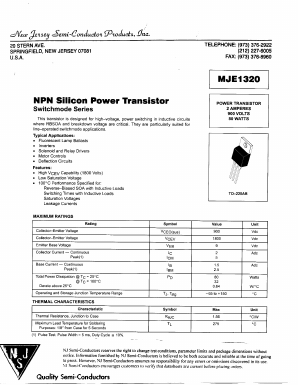 MJE1320 Datasheet PDF New Jersey Semiconductor