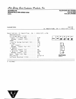 1N4139 Datasheet PDF New Jersey Semiconductor