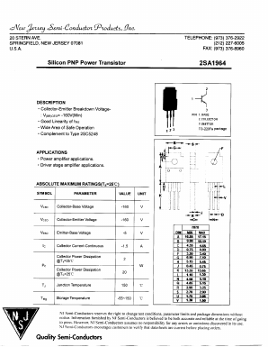 2SA1964 Datasheet PDF New Jersey Semiconductor