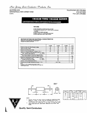 1N485B Datasheet PDF New Jersey Semiconductor