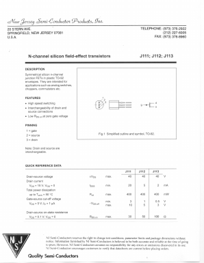 J111 Datasheet PDF New Jersey Semiconductor