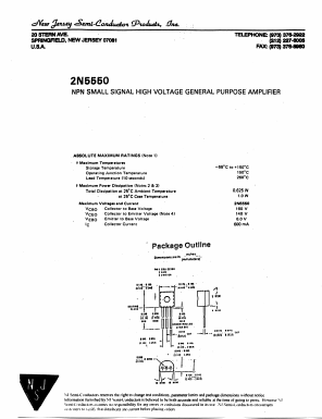 2N5550 Datasheet PDF New Jersey Semiconductor