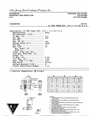 2N6740 Datasheet PDF New Jersey Semiconductor