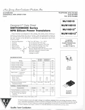 MJ16010_ Datasheet PDF New Jersey Semiconductor
