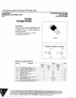 TIP36B Datasheet PDF New Jersey Semiconductor
