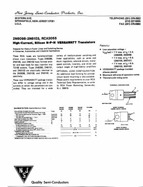 2N6099 Datasheet PDF New Jersey Semiconductor