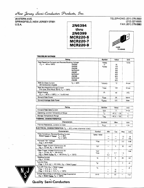 2N6399 Datasheet PDF New Jersey Semiconductor