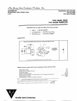 2N4261 Datasheet PDF New Jersey Semiconductor