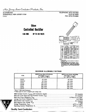 C203YY Datasheet PDF New Jersey Semiconductor