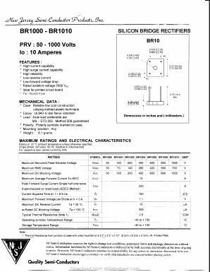 BR10005 Datasheet PDF New Jersey Semiconductor