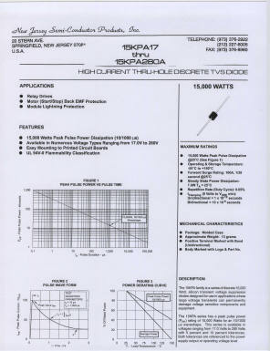 15KPA180A Datasheet PDF New Jersey Semiconductor